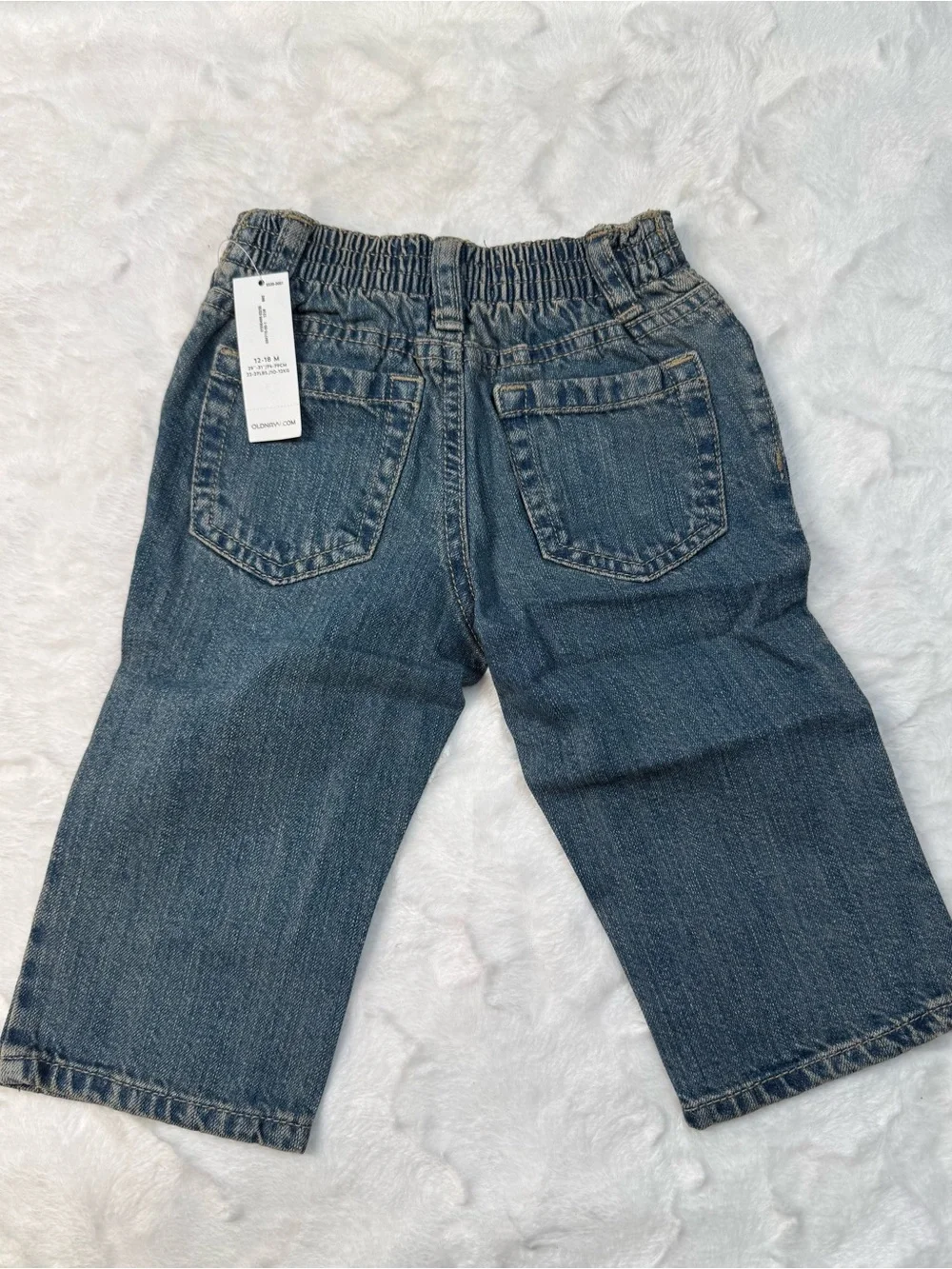 Old Navy Kids Dark Blue Denim Jeans with Faded Wash 12-18M